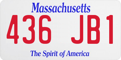 MA license plate 436JB1