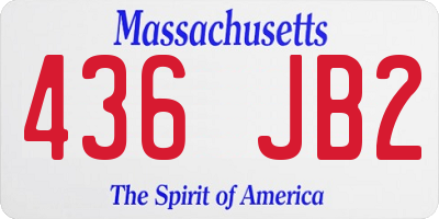 MA license plate 436JB2