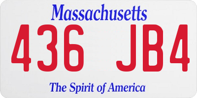 MA license plate 436JB4