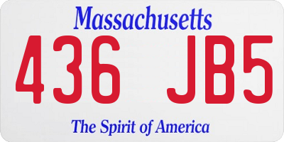 MA license plate 436JB5