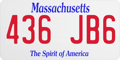MA license plate 436JB6