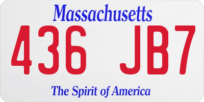MA license plate 436JB7