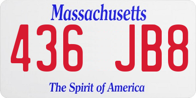 MA license plate 436JB8