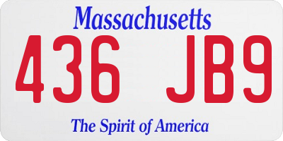 MA license plate 436JB9