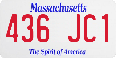 MA license plate 436JC1