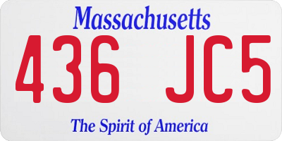 MA license plate 436JC5