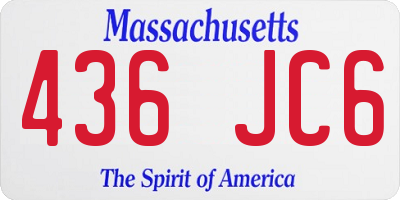 MA license plate 436JC6