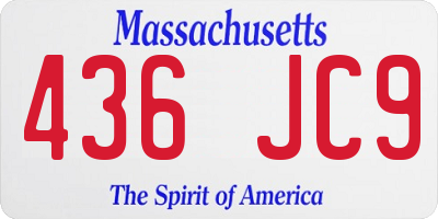 MA license plate 436JC9