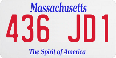 MA license plate 436JD1