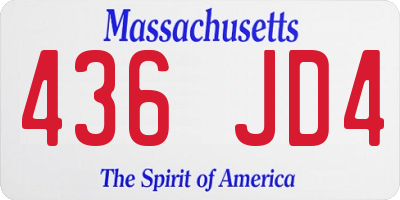 MA license plate 436JD4