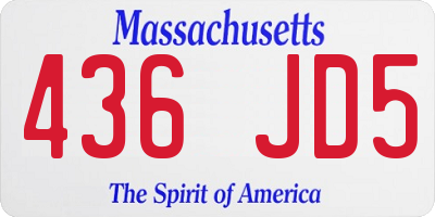 MA license plate 436JD5
