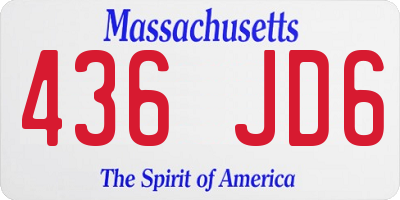 MA license plate 436JD6