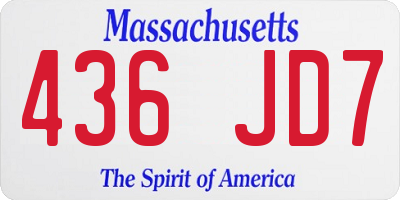 MA license plate 436JD7