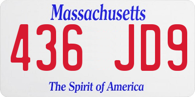 MA license plate 436JD9