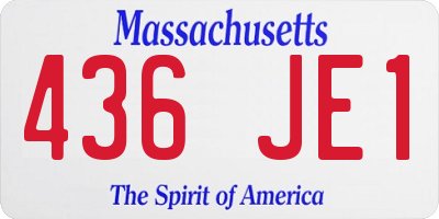 MA license plate 436JE1