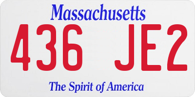 MA license plate 436JE2