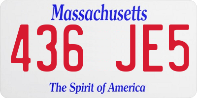 MA license plate 436JE5