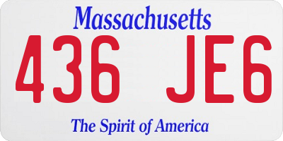MA license plate 436JE6