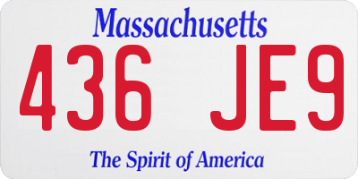 MA license plate 436JE9