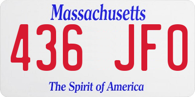 MA license plate 436JF0