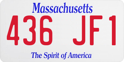 MA license plate 436JF1