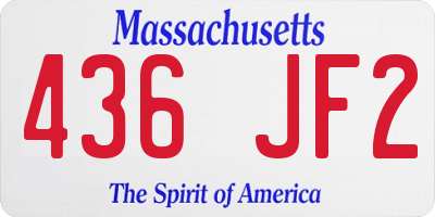 MA license plate 436JF2