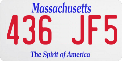 MA license plate 436JF5