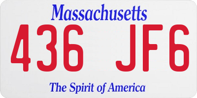 MA license plate 436JF6