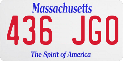 MA license plate 436JG0