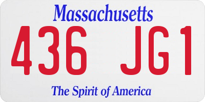 MA license plate 436JG1