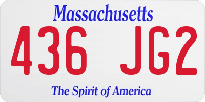MA license plate 436JG2