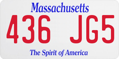 MA license plate 436JG5