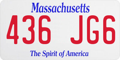 MA license plate 436JG6