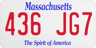 MA license plate 436JG7