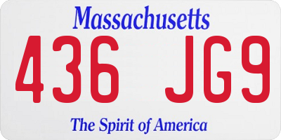 MA license plate 436JG9