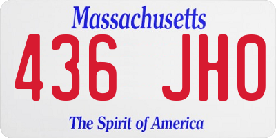MA license plate 436JH0