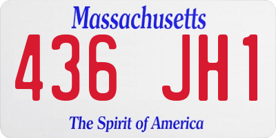 MA license plate 436JH1