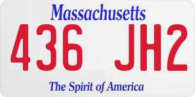 MA license plate 436JH2