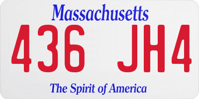 MA license plate 436JH4