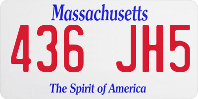 MA license plate 436JH5