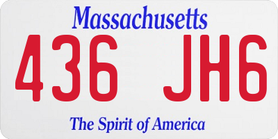 MA license plate 436JH6