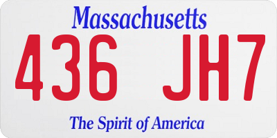 MA license plate 436JH7