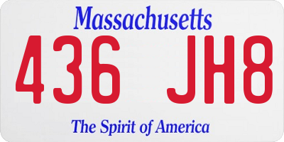 MA license plate 436JH8
