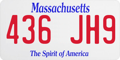 MA license plate 436JH9