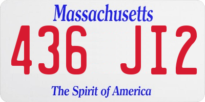 MA license plate 436JI2
