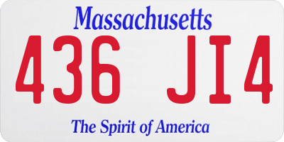 MA license plate 436JI4
