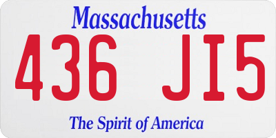 MA license plate 436JI5