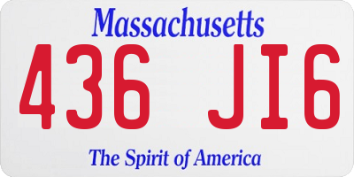 MA license plate 436JI6