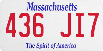 MA license plate 436JI7