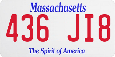 MA license plate 436JI8